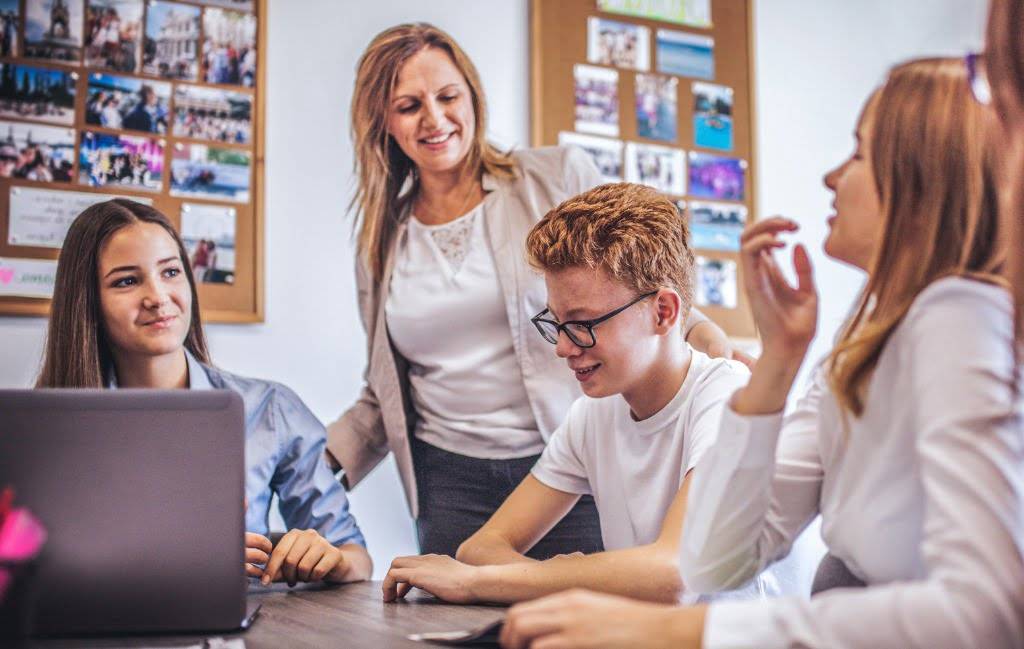 Teacher and Students Using TeacherMade Assessments