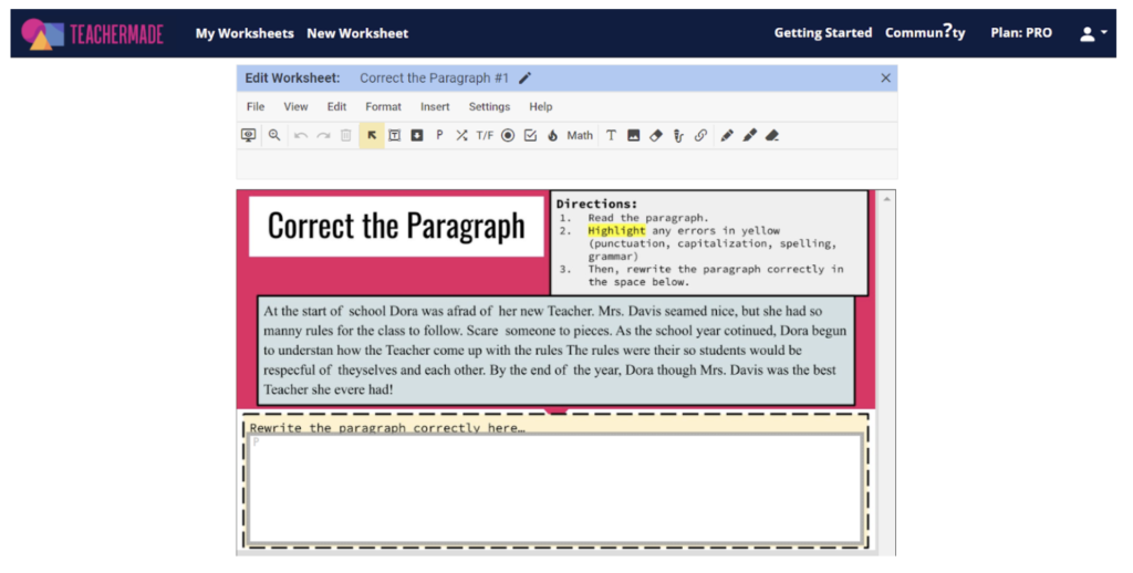 ELA Digital Worksheets - TeacherMade